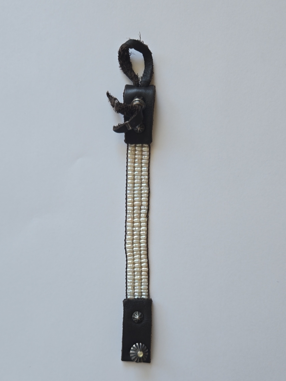 Sundance Leather And Pearl Bracelet
